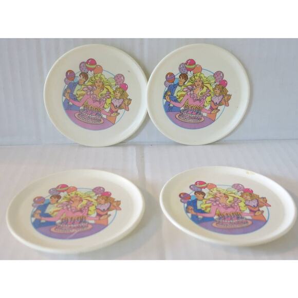 BARBIE Vintage Children's Tea Set 11 Pieces Chilton 1990's Plastic White Toys - Picture 7 of 14